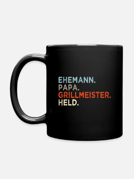 EHEMANN PAPA GRILLMEISTER HELD VATERTAG GESCHENK - Tasse einfarbig - Schwarz