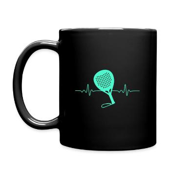 PADEL TENNIS HEARTBEAT PADEL RACKET GIFT - Full Colour Mug - black - Left