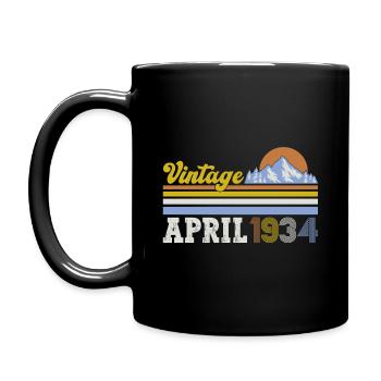 90e cadeau d’anniversaire avril Vintage 1934 - Mug uni - noir - Gauche