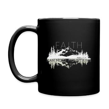 Faith can move Mountains, Christian gift. - Full Colour Mug - black - Left