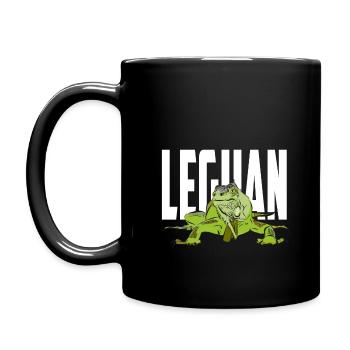 Leguan Iguana - Tasse einfarbig - Schwarz - Links