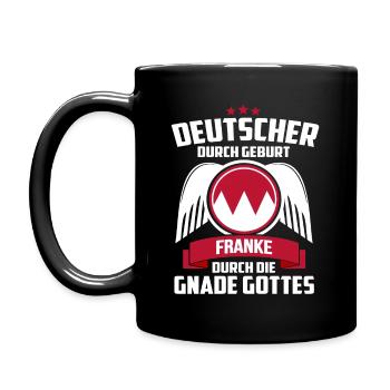 FRANKE DURCH DIE GNADE GOTTES - FRANKEN - GESCHENK - Tasse einfarbig - Schwarz - Links