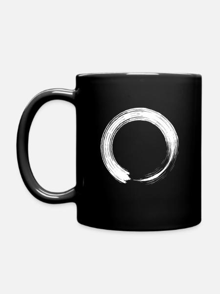 Kreis Design Symbol Bürste weiß - Tasse einfarbig - Schwarz