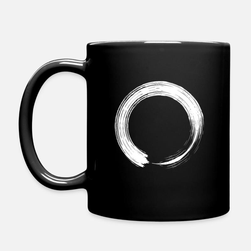 Kreis Design Symbol Bürste weiß - Tasse einfarbig - Schwarz