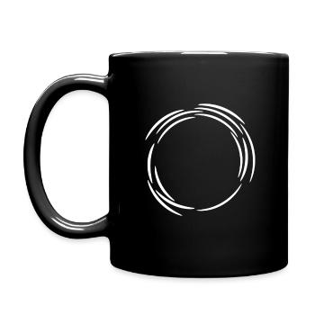 Circle design icon white line lines - Full Colour Mug - black - Left