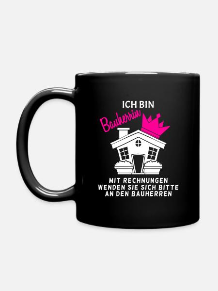 Bauherr Baumeister Hausbau Bauherrin Geschenk - Tasse einfarbig - Schwarz