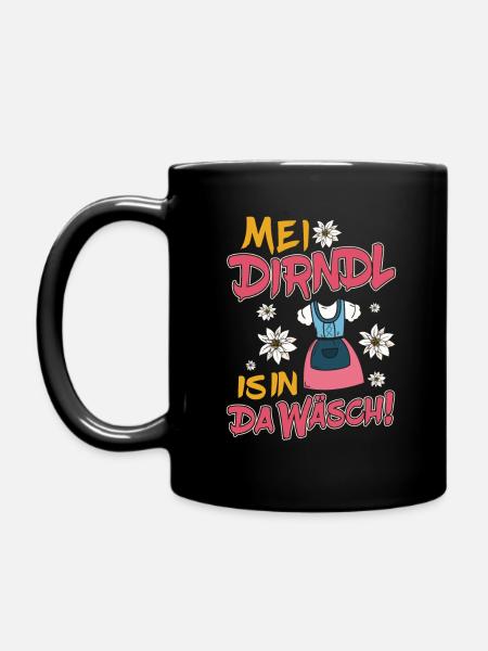 MEI DIRNDL IS IN DA WÄSCH TOP TRACHTEN VOLKSFEST - Tasse einfarbig - Schwarz
