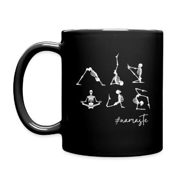 LUSTIGES YOGA SKELETT NAMASTE - Tasse einfarbig - Schwarz - Links