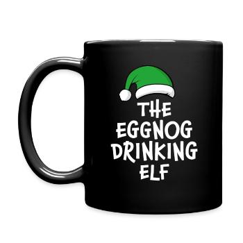 Der Eierlikör Trinkelfe - Tasse einfarbig - Schwarz - Links