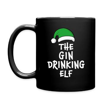The Gin Drinking Elf - Full Colour Mug - black - Left