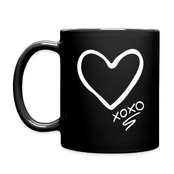 Heart xoxo - Full Colour Mug - black - Left