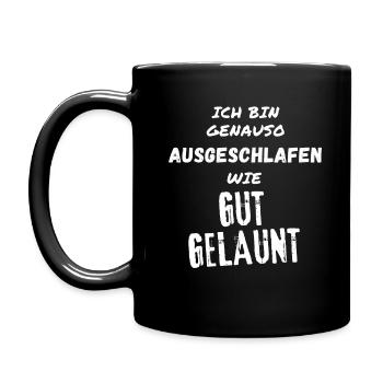 lustiger witziger Spruch Morgenmuffel Sarkasmus - Tasse einfarbig - Schwarz - Links