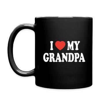 Love My Grandpa - Red heart love - Full Colour Mug - black - Left
