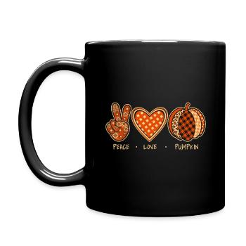 Peace Love Pumpkin Pumpkin Autumn Aesthetics - Full Colour Mug - black - Left
