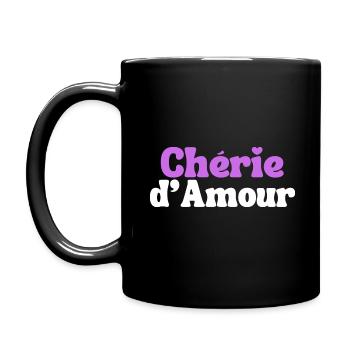 Chérie d'amour Cadeau Femme Saint Valentin - Mug uni - noir - Gauche
