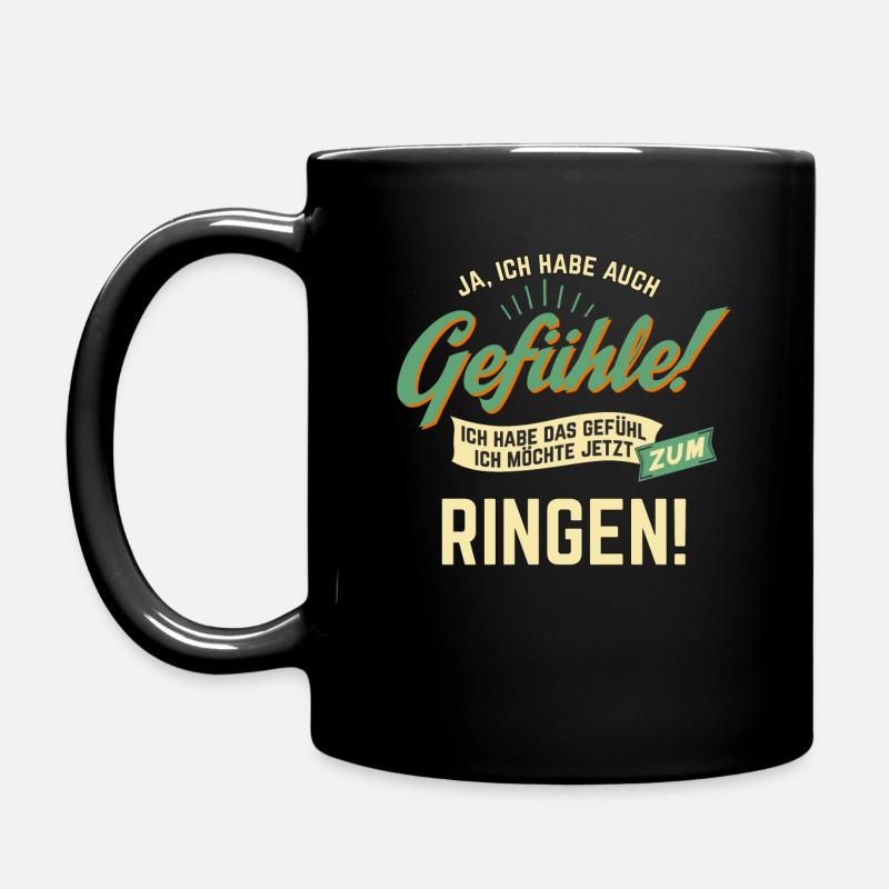 Gefuehle - ich moechte Sport - Ringen! - RAHMENLOS - Tasse einfarbig - Schwarz