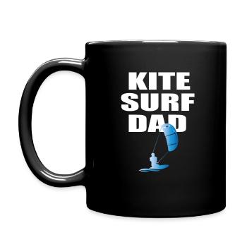 Kitesurfen Kite Surf Papa - Tasse einfarbig - Schwarz - Links