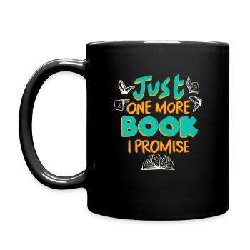 Nur noch ein Buch, das ich verspreche - lustiges Lesegeschenk - Tasse einfarbig - Schwarz - Links