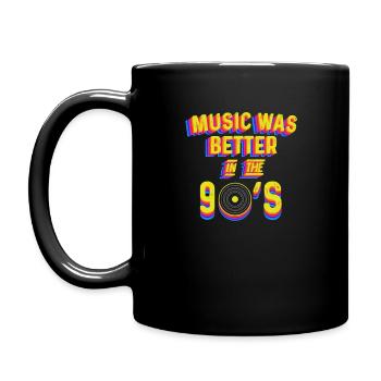Musik war in den 90er Jahren besser - Retro 90er Jahre Vinyl - Tasse einfarbig - Schwarz - Links