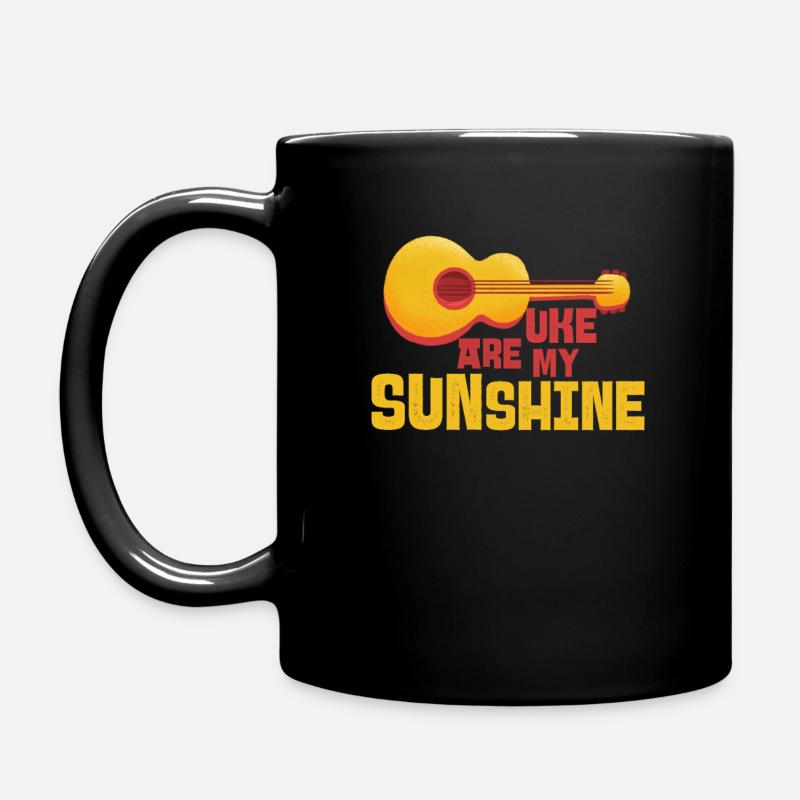 Uke sind mein Sonnenschein - lustiges Gitarren-Ukulelen-Geschenk - Tasse einfarbig - Schwarz