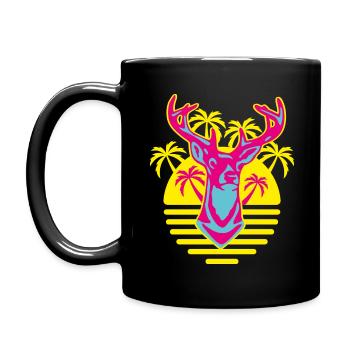 262 Cerf soleil palmiers - Mug uni - noir - Gauche