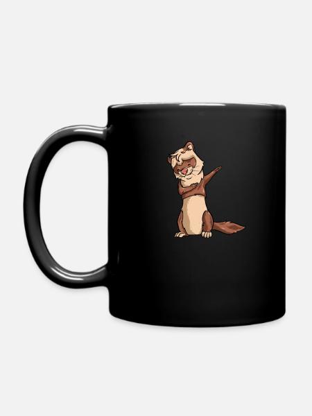 Betupfen Frettchen - lustige süße Dab Dance Pet - Tasse einfarbig - Schwarz