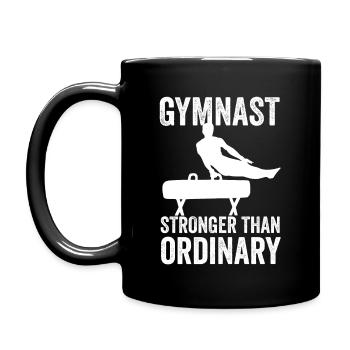 Male Gymnast - Gymnast Stronger Than Ordinary - Full Colour Mug - black - Left