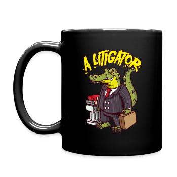 Alitigator - Ein Prozessanwalt - Lustiges Anwaltsrichtergeschenk - Tasse einfarbig - Schwarz - Links