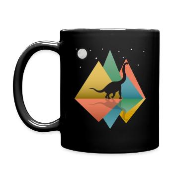 Brontosaurus Dinosaur - Full Colour Mug - black - Left
