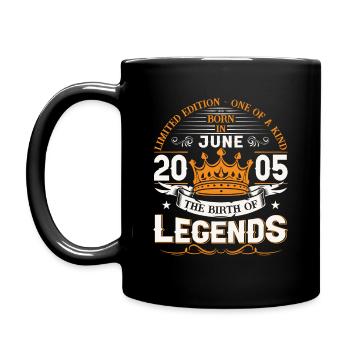 18ème Anniversaire Homme Juin Millésime 2005 Légendaire - Mug uni - noir - Gauche