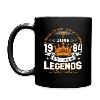39ème Anniversaire Homme Juin Millésime 1984 Légendaire - Mug uni - noir - Gauche