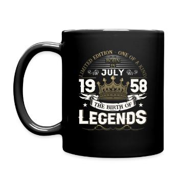 65. Geburtstag Mann Juli Jahrgang 1958 Legendary - Tasse einfarbig - Schwarz - Links