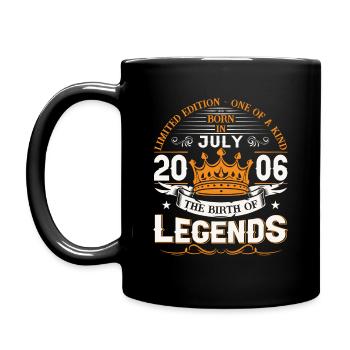 17. Geburtstag Mann Juli Jahrgang 2006 Legendary - Tasse einfarbig - Schwarz - Links