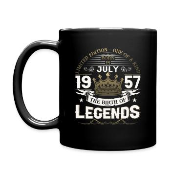 66. Geburtstag Mann Juli Jahrgang 1957 Legendary - Tasse einfarbig - Schwarz - Links