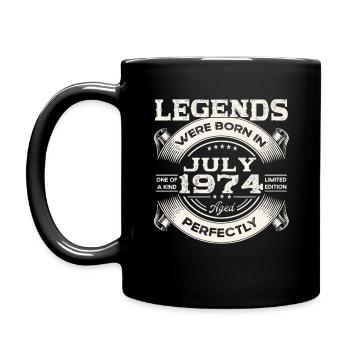 49th Birthday Man Legendary July Born 1974 - Full Colour Mug - black - Left