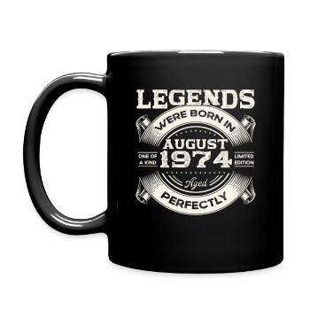 49th Birthday Man Original August Vintage 1974 - Full Colour Mug - black - Left