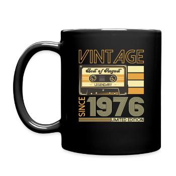 47ème anniversaire homme août vintage 1976 Cassette - Mug uni - noir - Gauche
