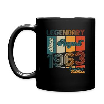 60e anniversaire homme légende août né 1963 - Mug uni - noir - Gauche