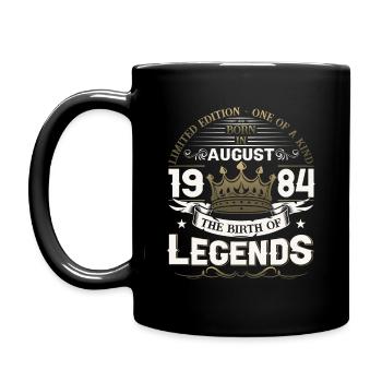 39ème Anniversaire Homme Août Millésime 1984 Légendaire - Mug uni - noir - Gauche