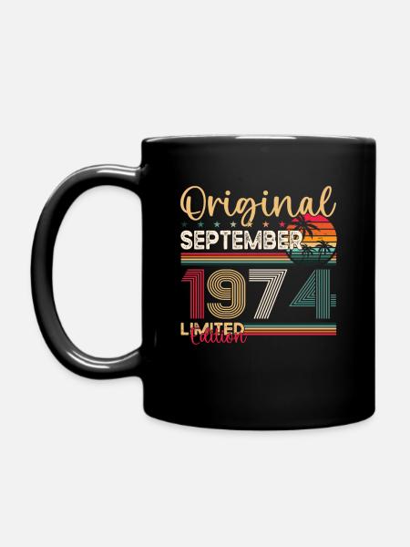 49e anniversaire Original Septembre 1974 - Mug uni - noir