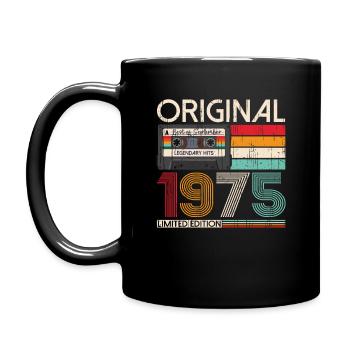 48e anniversaire septembre millésime 1975 cassette - Mug uni - noir - Gauche