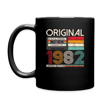 41ème Anniversaire Septembre Millésime 1982 Cassette - Mug uni - noir - Gauche
