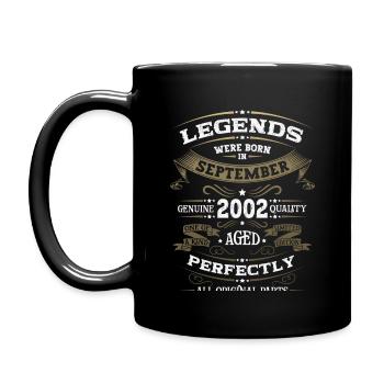 21st Birthday Legendary September Vintage 2002 - Full Colour Mug - black - Left