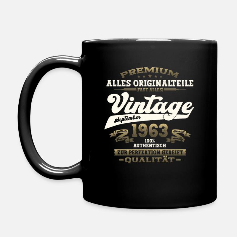 60. Geburtstag September Jahrgang 1963 Vintage - Tasse einfarbig - Schwarz