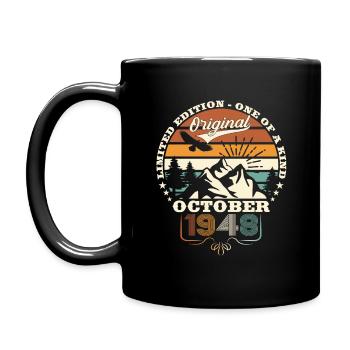 75ème Anniversaire Octobre Millésime 1948 Millésime - Mug uni - noir - Gauche