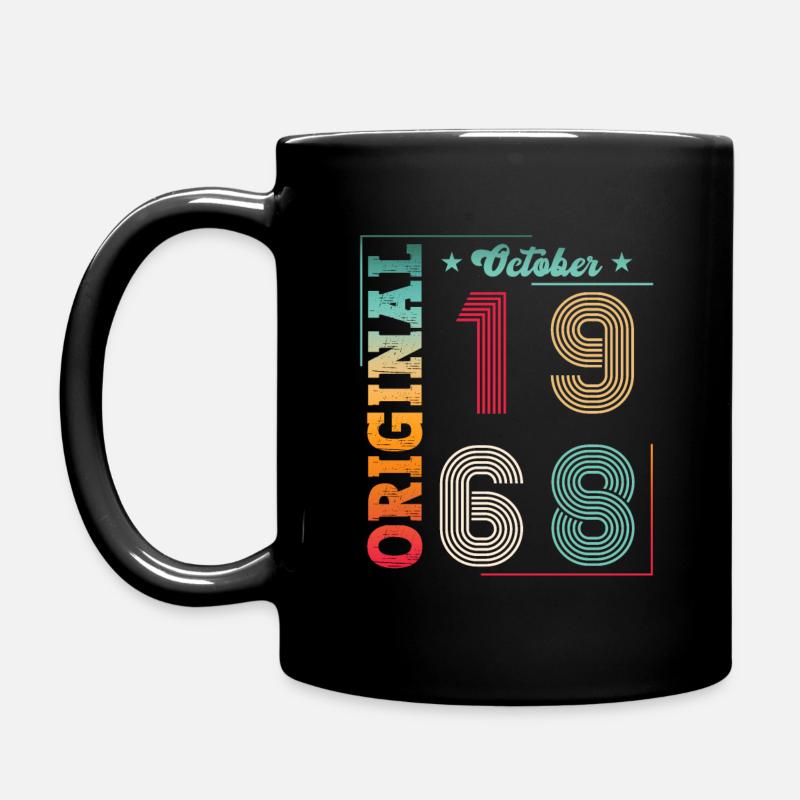 55th Birthday Original October Year 1968 - Full Colour Mug - black