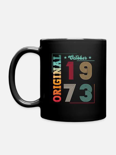 50e anniversaire Original Octobre Année 1973 - Mug uni - noir