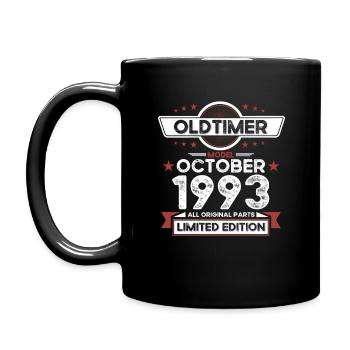 30th Birthday Oldtimer October Year 1993 - Full Colour Mug - black - Left