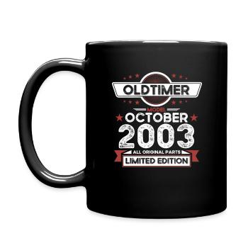20. Geburtstag Oldtimer Oktober Jahrgang 2003 - Tasse einfarbig - Schwarz - Links