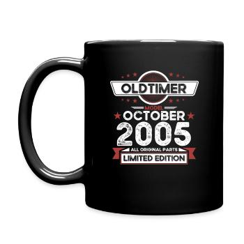 18. Geburtstag Oldtimer Oktober Jahrgang 2005 - Tasse einfarbig - Schwarz - Links